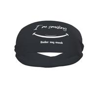 Estoy Sonriendo Bajo Esta Máscara Mujer Hombre Headband Absorbente Diadema Elástica Cinta Pelo Deporte para Yoga Fitness Fútbol Gimnasio