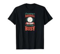 Estoy sosteniendo una Pelota de béisbol, así Que sí, Estoy Bastante Ocupado Camiseta gráfica económica, Hombre, Negro, M