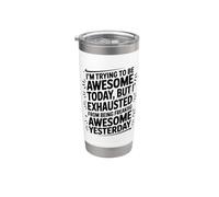 Estoy tratando de ser increíble hoy Funny Office Boss Coworker Vaso térmico de acero inoxidable de doble pared