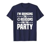 Estoy trayendo Las Cincuenta Razones para la Fiesta, 50 cumpleaños Camiseta, Hombre, Azul Marino, 3XL