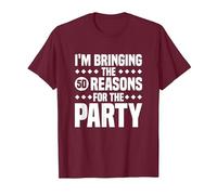 Estoy trayendo Las Cincuenta Razones para la Fiesta, 50 cumpleaños Camiseta, Hombre, Granate, 3XL