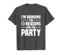 Estoy trayendo Las Cincuenta Razones para la Fiesta, 50 cumpleaños Camiseta, Hombre, Jaspeado Oscuro, 4XL