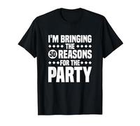 Estoy trayendo Las Cincuenta Razones para la Fiesta, 50 cumpleaños Camiseta, Hombre, Negro, 3XL