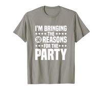 Estoy trayendo Las Cincuenta Razones para la Fiesta, 50 cumpleaños Camiseta, Hombre, Pizarra, 3XL