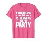 Estoy trayendo Las Cincuenta Razones para la Fiesta, 50 cumpleaños Camiseta, Hombre, Rosa Jaspeado, 3XL