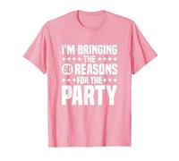 Estoy trayendo Las Cincuenta Razones para la Fiesta, 50 cumpleaños Camiseta, Hombre, Rosado, XXL
