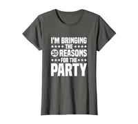Estoy trayendo Las Cincuenta Razones para la Fiesta, 50 cumpleaños Camiseta, Mujer, Asfalto, 3XL