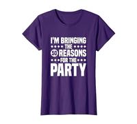 Estoy trayendo Las Cincuenta Razones para la Fiesta, 50 cumpleaños Camiseta, Mujer, Morado, XL