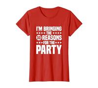 Estoy trayendo Las Cincuenta Razones para la Fiesta, 50 cumpleaños Camiseta, Mujer, Rojo, 3XL