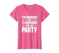 Estoy trayendo Las Cincuenta Razones para la Fiesta, 50 cumpleaños Camiseta, Mujer, Rosa Jaspeado, 3XL