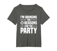 Estoy trayendo Las Cincuenta Razones para la Fiesta, 50 cumpleaños Camiseta, Mujer Tallas Grandes, Asfalto, 6XL Grande