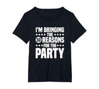 Estoy trayendo Las Cincuenta Razones para la Fiesta, 50 cumpleaños Camiseta, Mujer Tallas Grandes, Negro, 2XL Grande