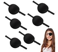 Estrabismo Ajustable Máscara para Adultos, Máscara Médica Ajustable, Mascarilla de Seda para Adultos, 6 Piezas, Color Negro, Máscara Elástica Ajustable, Diseño para Estrabismo