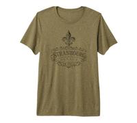 Estrasburgo, Alsacia, Francia, Adornado, Flor de lis, impresión Negra Camiseta Premium