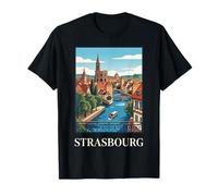 Estrasburgo Francia Alsacia Canal City Vintage Travel Artwork Camiseta