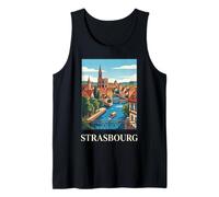 Estrasburgo Francia Alsacia Canal City Vintage Travel Artwork Camiseta sin Mangas