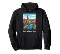 Estrasburgo Francia Alsacia Canal City Vintage Travel Artwork Sudadera con Capucha