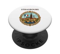 Estrasburgo, Francia, ciudad, paisaje, puente, victoriano, marco, arte PopSockets PopGrip Adhesivo