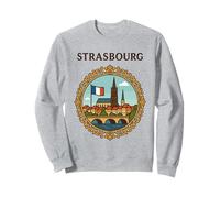 Estrasburgo, Francia, ciudad, paisaje, puente, victoriano, marco, arte Sudadera