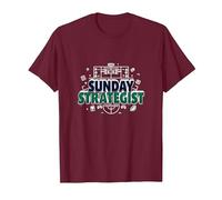 Estratega del Domingo: Fantasy Football Plan de Juego Masculino Camiseta, Hombre, Granate, S