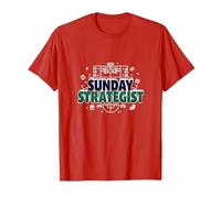 Estratega del Domingo: Fantasy Football Plan de Juego Masculino Camiseta, Hombre, Rojo, 3XL