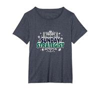 Estratega del Domingo: Fantasy Football Plan de Juego Masculino Camiseta, Mujer Tallas Grandes, Azul Jaspeado, 1XL Grande