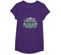 Estratega del Domingo: Fantasy Football Plan de Juego Masculino Camiseta, Niñas, Morado, Mediano