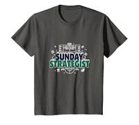 Estratega del Domingo: Fantasy Football Plan de Juego Masculino Camiseta, Niños, Asfalto, 8 años