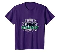 Estratega del Domingo: Fantasy Football Plan de Juego Masculino Camiseta, Niños, Morado, 2 años