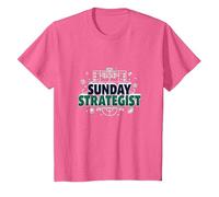 Estratega del Domingo: Fantasy Football Plan de Juego Masculino Camiseta, Niños, Rosa Jaspeado, 8 años