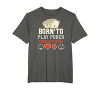 Estrategia de póker: Born To Play Poker Forced To W... Póker Camiseta, Hombre Tallas Grandes, Asfalto, 5X Alto
