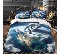 Estrategia global Funda de Edredón Diseño 3D Juego de 3 Piezas de poliéster Cremallera Oculta incluye Fundas de Almohada Transpirable Fantasía digital Funda Edredon for niña Single（140x200cm）