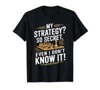 Estrategia Secreta de Ajedre Camiseta gráfica económica, Hombre, Negro, M