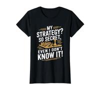 Estrategia Secreta de Ajedre Camiseta gráfica económica, Mujer, Negro, M