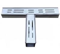 Estrecho Canaleta Agua, Empalmable Rejilla Desague Terraza, Acero Inoxidable 304 Canaleta Desague, para Balcón/Terraza/Jardín/Baño/Garaje(T-fitting,70 x 30mm)