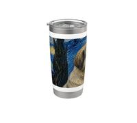 Estrela Mountain Dog Van Gogh Noche estrellada Vaso térmico de acero inoxidable de doble pared