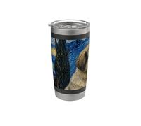 Estrela Mountain Dog Van Gogh Noche estrellada Vaso térmico de acero inoxidable de doble pared
