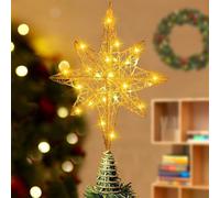 Estrella Arbol de Navidad con 20 Luces LED, Estrella para Arbol de Navidad, Decoración Árbol Estrella para Interior Oficina Festivo Xmas Año Nuevo Decoraciones del árbol de Vacaciones (Polaris)