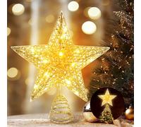 Estrella Arbol de Navidad con Luz, Estrella de Navidad con Luz, Christmas Tree Topper, Topper Arbol de Navidads, Decoraciones LED para Festivales, Fiestas, Bodas y Cumpleaños (A)