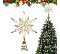 Estrella Arbol de Navidad con Luz, Estrella de Navidad Iluminada, Estrelas Arvore de Natal, Christmas Tree Topper Decoracion Arvore de Natal para el Hogar 25x33cm