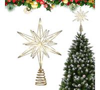 Estrella Arbol de Navidad con Luz, Estrella de Navidad Iluminada, Estrelas Arvore de Natal, Christmas Tree Topper Decoracion Arvore de Natal para el Hogar 25x33cm