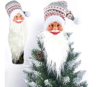 Estrella Arbol Navidad Papá Noel,Saijer Estrella Navidad Papá Noel Arbol de Navidad Estrella Adornos Copa del Árbol Punta Árbol Navideñas Colgante de árbol de Navidad Decoración de botellas de Navidad