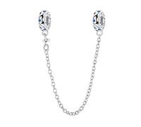 Estrella - cadena de seguridad punteada, accesorio de pulsera con dijes de plata esterlina 925, collar de pulsera Pandora compatible con, regalo para mujeres