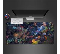 Estrella Colorida Abstracta Alfombrilla de Ratón,XXL 700x400x3mm Grande Mouse Pad,Base de Goma Antideslizante,Superficie Mejora la precisión y la Velocidad Adecuada para Jugadores,PC y portátil