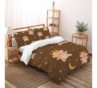 Estrella Corona Funda Nórdica Algodon 3 Piezas 3D Impresa Fairy Tale con Cremallera Y Funda De Almohada Double（200x200cm） Microfibra Ropa De Cama para Adultos Y Niñas