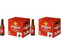 Estrella Damm - Cerveza Rubia | Sabor Clásico | Pack 12 Botellas de 20 brefácil (Paquete de 2)