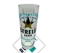 Estrella Damm - Vaso de pinta de cerveza nucleada, 567.0 g, 1 vaso Roxley Bar Man Cave