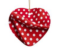 Estrella de cerámica de lunares rojos y blancos para decoración navideña tradicional o vintage