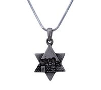 Estrella de David Magen chapado en rodio Jerusalén colgante collar Judaica Santo regalo