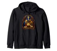Estrella de la Natividad Medieval Gótica Catedral Mosaico Escena Artística Sudadera con Capucha